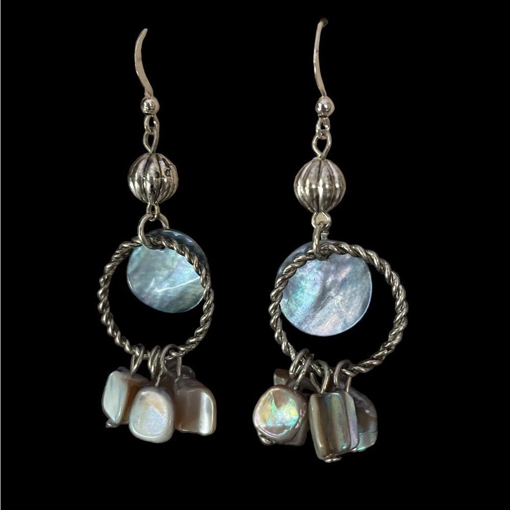 Abalone Shell Dangle Boho Earrings